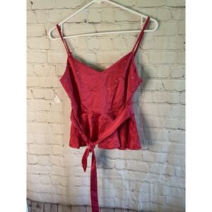 Shein spaghetti strap V-neck color:pomegranate/Pink top‎ Small